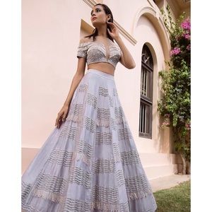 Wedding Embroidered Top & Lehenga Set